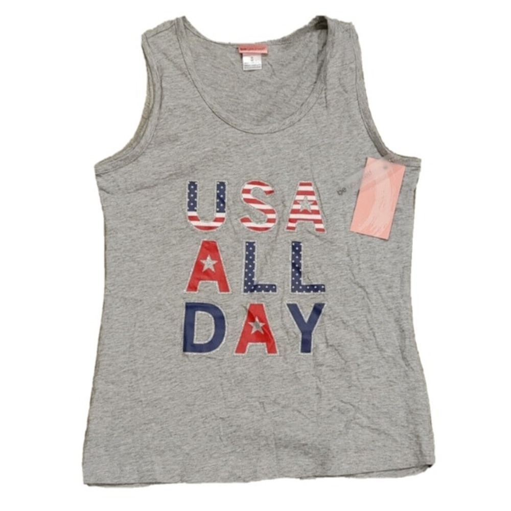 NWT Be Yourself USA All Day Tank Grey Heather 2X